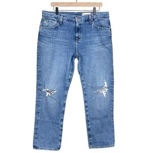 AG Jeans Womens 32 Ex Boyfriend Slouchy Slim High Rise Ripped Knee Rigid Denim